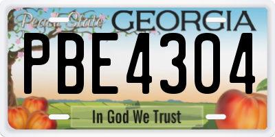 GA license plate PBE4304