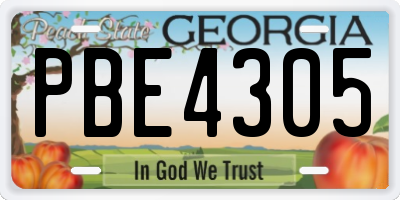 GA license plate PBE4305