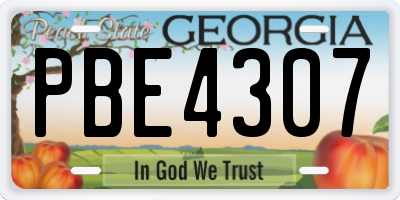 GA license plate PBE4307