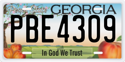 GA license plate PBE4309