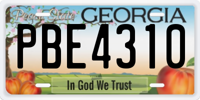 GA license plate PBE4310