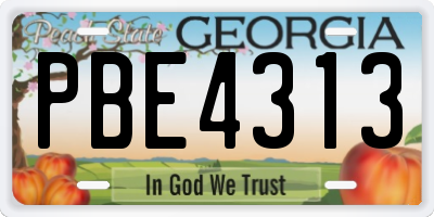 GA license plate PBE4313
