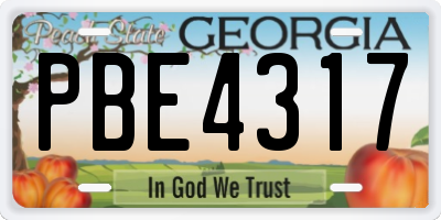 GA license plate PBE4317