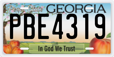 GA license plate PBE4319