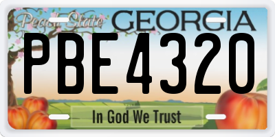 GA license plate PBE4320