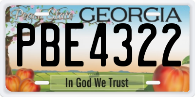 GA license plate PBE4322