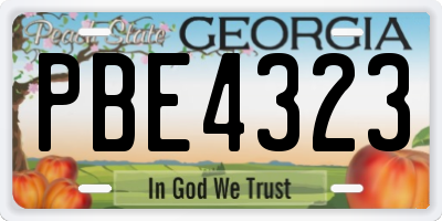 GA license plate PBE4323