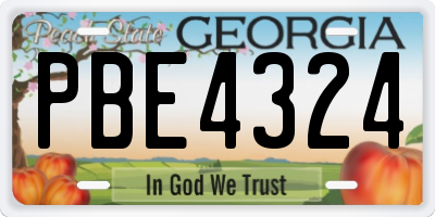 GA license plate PBE4324