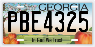 GA license plate PBE4325