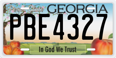 GA license plate PBE4327