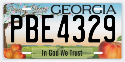 GA license plate PBE4329