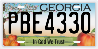 GA license plate PBE4330