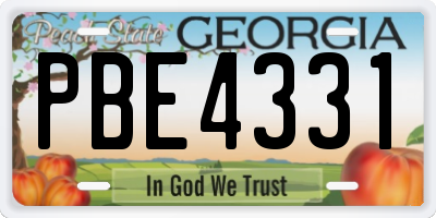 GA license plate PBE4331