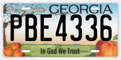 GA license plate PBE4336