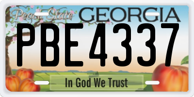GA license plate PBE4337