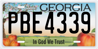 GA license plate PBE4339