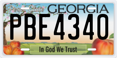 GA license plate PBE4340