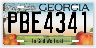 GA license plate PBE4341