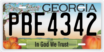 GA license plate PBE4342