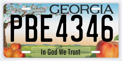 GA license plate PBE4346