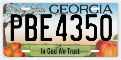 GA license plate PBE4350
