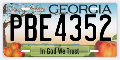 GA license plate PBE4352