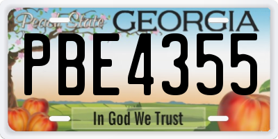GA license plate PBE4355