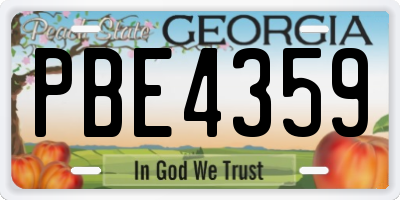 GA license plate PBE4359