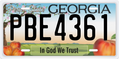 GA license plate PBE4361