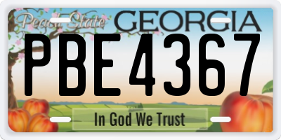 GA license plate PBE4367
