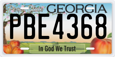 GA license plate PBE4368