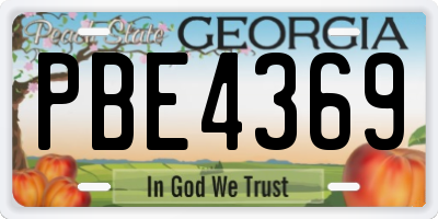 GA license plate PBE4369