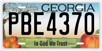 GA license plate PBE4370