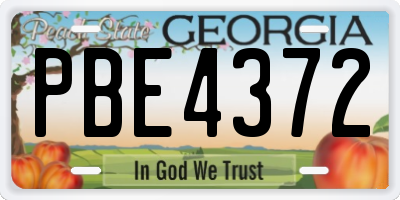 GA license plate PBE4372