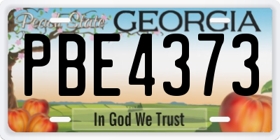 GA license plate PBE4373