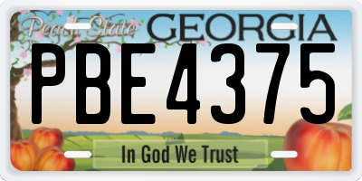 GA license plate PBE4375
