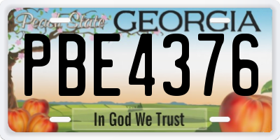 GA license plate PBE4376