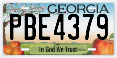 GA license plate PBE4379