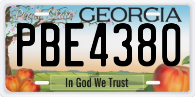 GA license plate PBE4380