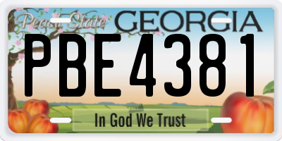 GA license plate PBE4381