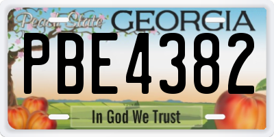 GA license plate PBE4382
