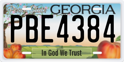 GA license plate PBE4384