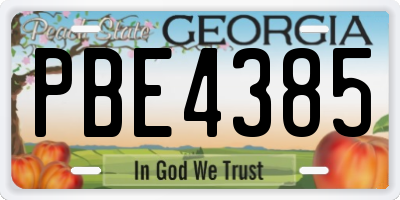 GA license plate PBE4385