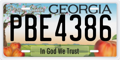 GA license plate PBE4386