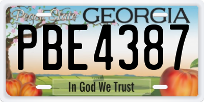GA license plate PBE4387