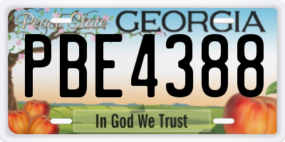 GA license plate PBE4388