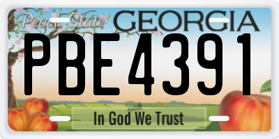GA license plate PBE4391