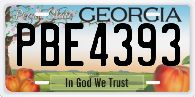 GA license plate PBE4393