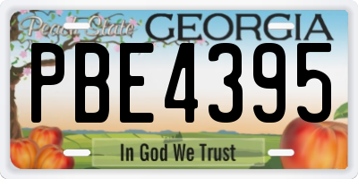 GA license plate PBE4395
