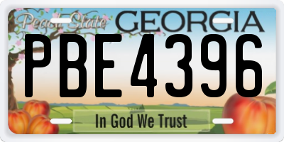 GA license plate PBE4396